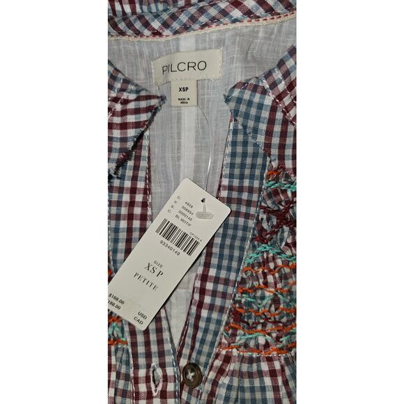 NWT ANTHROPOLOGIE Pilcro Short-Sleeve VNeck Smocked Babydoll Mini Dress $168 XSP - Picture 5 of 5